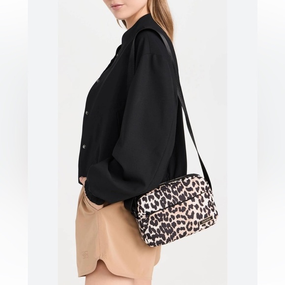 Ganni Womens Festival Animal-Print Recycled Polyester Bag - Picture 1 of 5